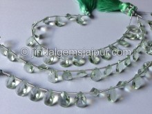 Green Amethyst Double Concave Pear Shape Beads